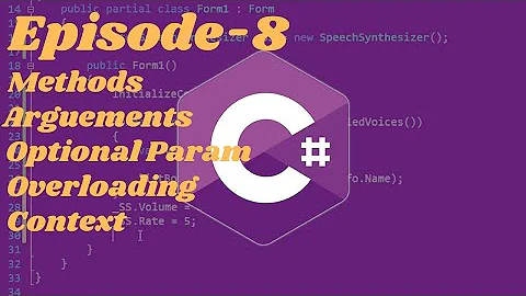 Episode-8 | CSharp For Beginners | Named Arguments | Optional Parameters | Overloading | Context