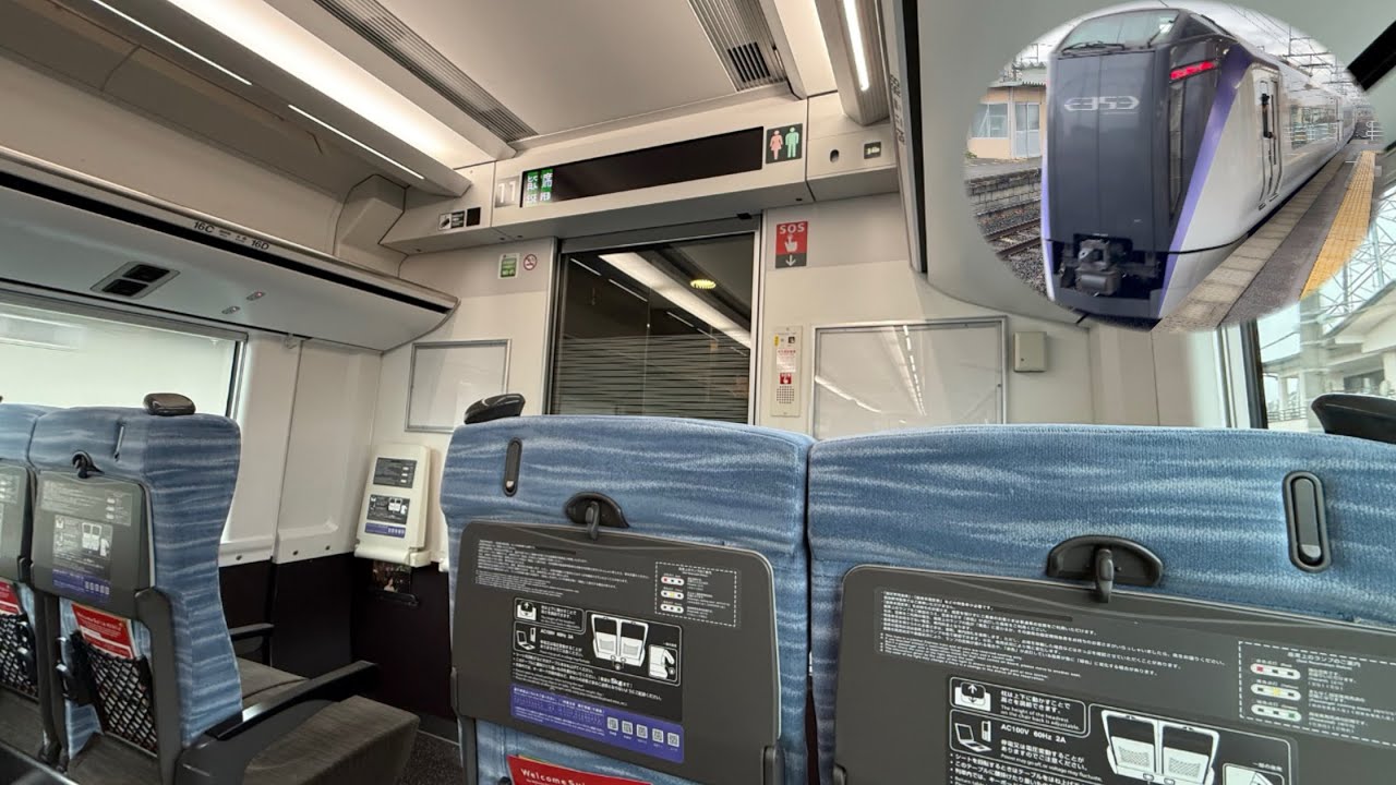 【4K60p】E353系 特急あずさ3号松本行 中央本線甲府駅発車後の車窓•車内放送•走行音　2025-12-25