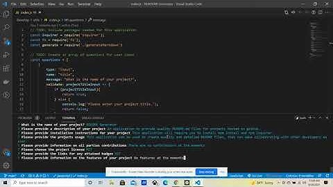 README.md Generator using Node.js