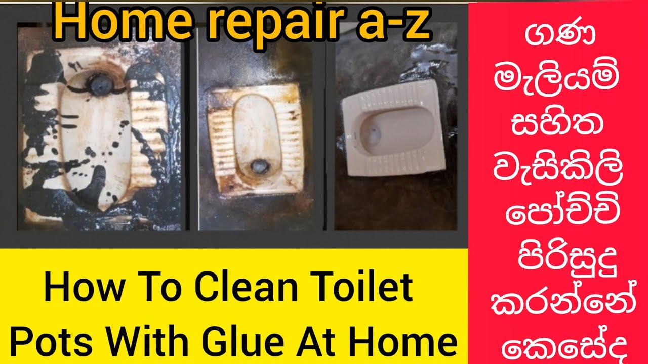 How To Clean Toilet Pots With Glue At Home|නිවසේදී ගණමැලියම් සහිත ...