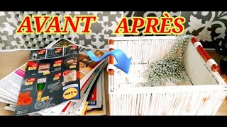 DIY FABRIQUER UN PANIER AVEC PAPIER JOURNAL ET CARTON