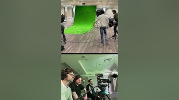 BTS green screen studio setup.