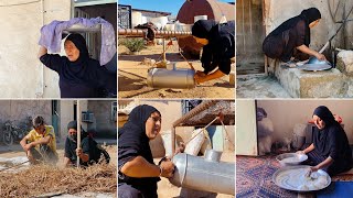 Daily Woman Routine in Arab Village 🌴🐑🥗