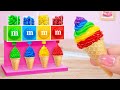 Rainbow ice cream so yummy miniature mm chocolate ice cream decorating  mini cakes idea