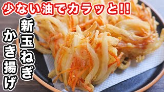 【少ない油でサクッサク！】野菜だけで驚くほどウマい！新玉ねぎかき揚げの作り方【kattyanneru】