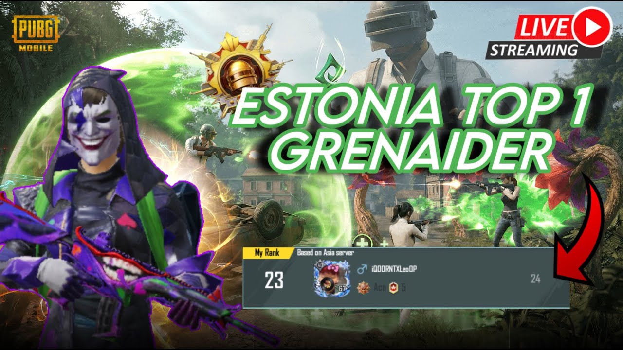 Kya Top 1 Estonia Grenadier ho paye ga. Pubg Live 🔴🇮🇳