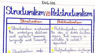 Structuralism VS PostStructuralism #ENG-205 #literature #pu