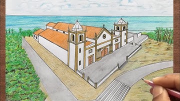 How to Draw a Church in 2-Point Perspective