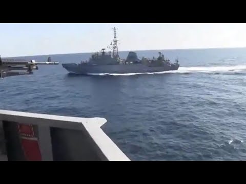 USS Navy Ship has an Encounter with Russian Navy Counterpart