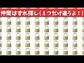 【間違い探し】1つだけ仲間外れがいます。脳トレクイズ！【老化防止|集中力|記憶力|まちがいさがし|仲間外れ探し】#5