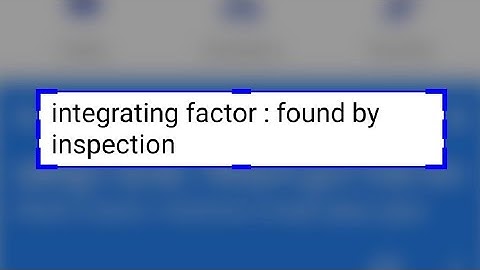 With pdf chart / integrating factor found by inspection