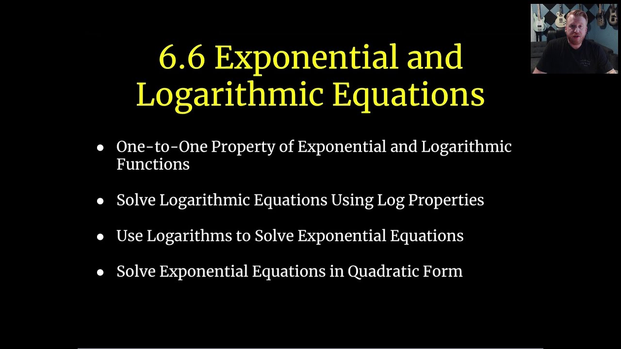 Exponential and Logarithmic Equations - YouTube