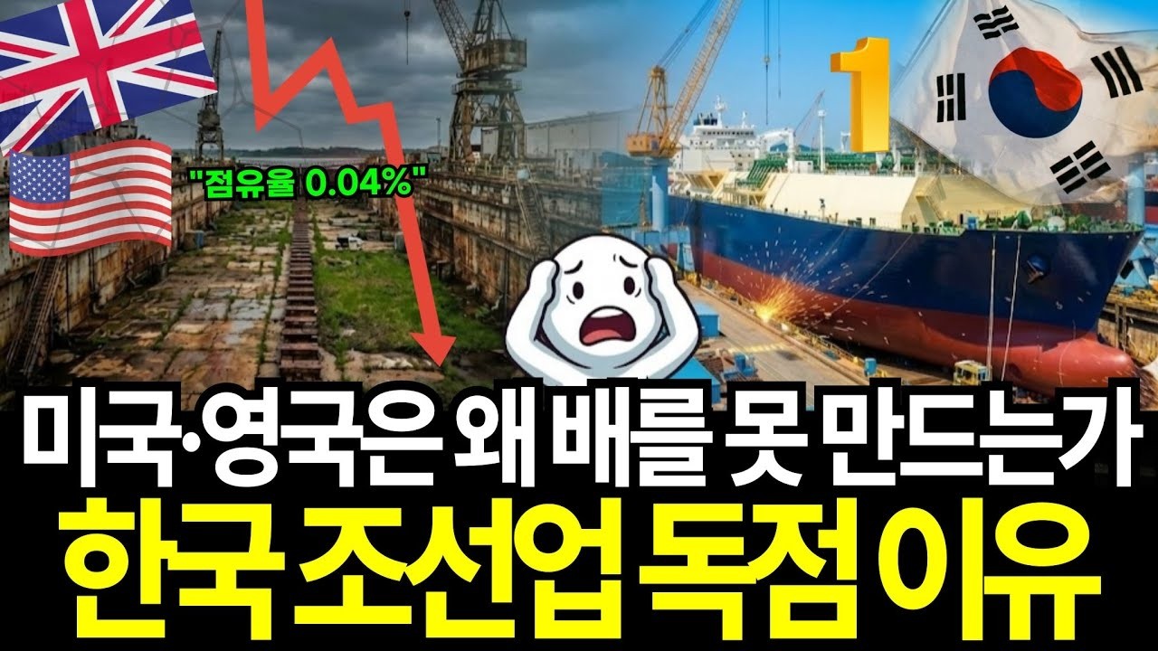 미국,영국도 못 만드는 배, 한국은 도대체 왜 만들까  세계 조선업 패권 이동