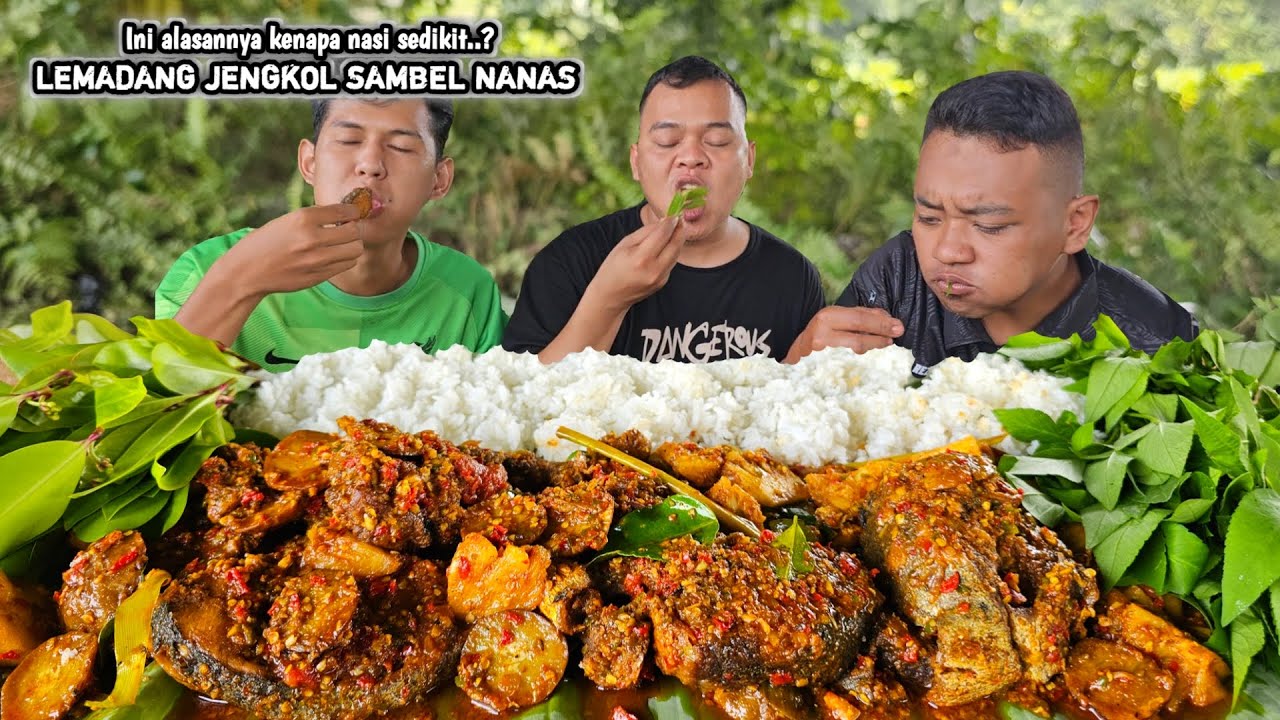 KENAPA NASI SEDIKIT ? IKAN LEMADANG JENGKOL SAMBAL NANAS + LALAPAN HASIL ALAM, NGALIMED