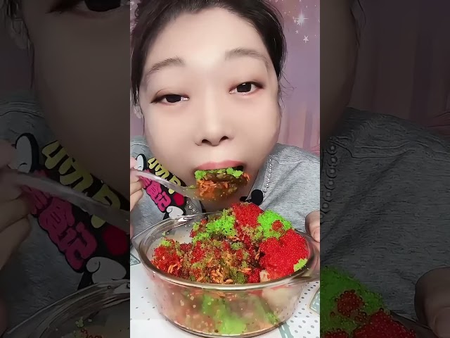 Tantangan makanan Udang Mukbang | ASMR Makan TELUR TOBIKO |Suara Mengunyah/mukbang/Suara Makan #2096