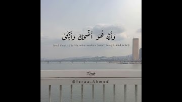 "وَأَنَّ إِلَىٰ رَبِّكَ الْمُنْتَهَىٰ" تلاوة هادئه حالات واتس قراءن كريم القارئ اسلام صبحي.. ♥️