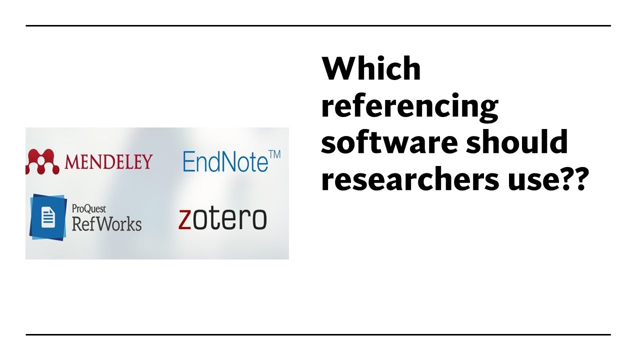 Which referencing software should researchers use?? Advantages and ...