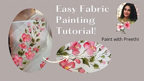 Easy Fabric painting on Organza saree @KritiByPreethi
