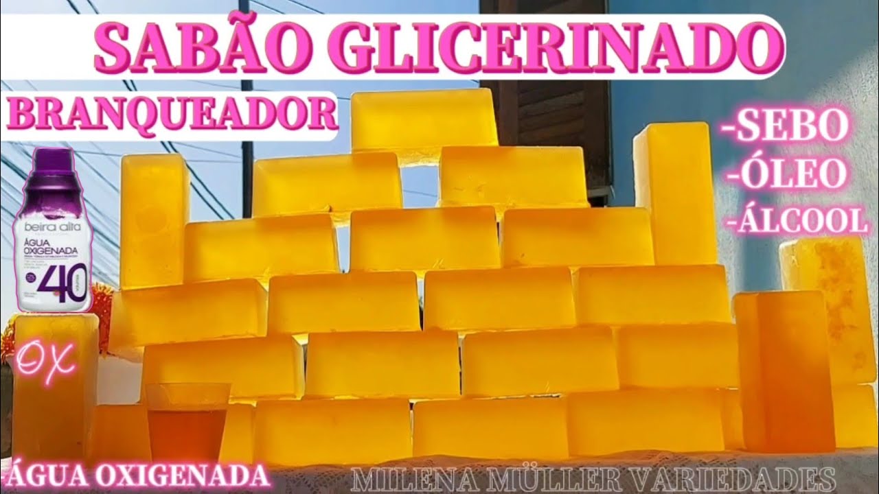 🔴SABÃO EM BARRA DE SEBO, ÓLEO, ÁLCOOL GLICERINADO COM ÁGUA OXIGENADA- BRANQUEADOR,  TIRA MANCHAS🔴