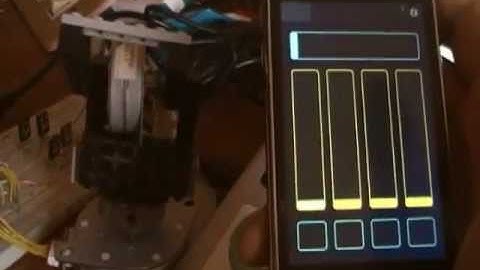 Pan + Tilt robot controlled by iPhone accelerometers