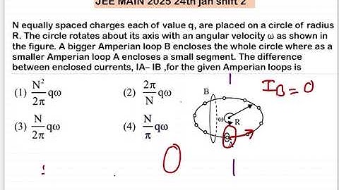 JEE MAIN 2025(24jan shift2)N equally spaced charges each of value q, are placed on a circle of radiu
