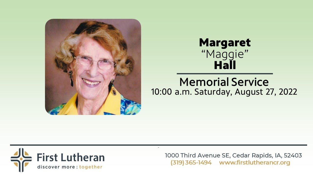 Funeral Service For Margaret Hall