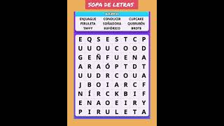 Sopa de letras: ¡Encuentra las palabras ocultas!