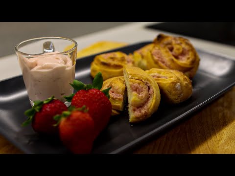 ROLINHOS DE CHEESECAKE DE MORANGO SOBREMESA OU LANCHE SÚPER FÁCIL DE FAZER - FAÇA E VENDA