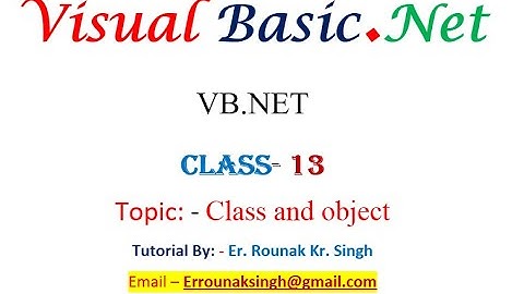 VB.NET 13|class and object