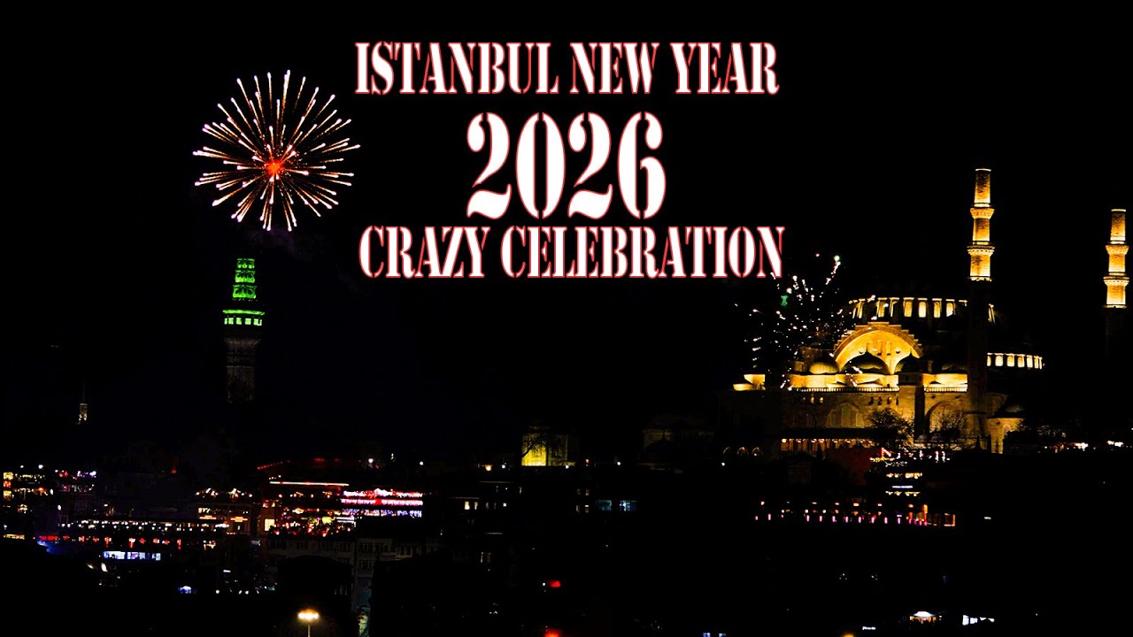 Istanbul New Year 2026 Celebration 🎆Free to Use Footage (4K)سال نو میلادی ۲۰۲۶ مبارک
