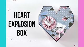 Beautiful Heart Shaped Explosion Box (Tutorial for Beginners)