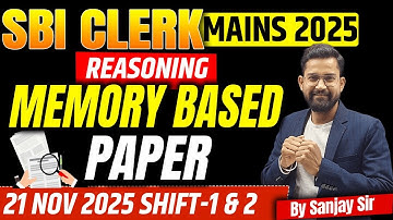 SBI Clerk Mains 2025 Reasoning Memory-Based Paper | SBI Clerk Mains Paper | Art of Reasoning