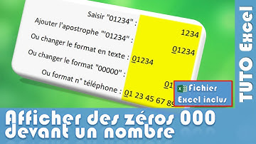 Comment ajouter des zéros devant un nombre sur Excel