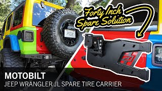 Strong Enough for 40s? Motobilt Jeep Wrangler JL Spare Tire Carrier Review & Install @evolvedjeepin