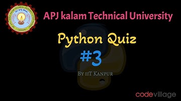 Aktu : Python #3 Quiz by iit Kanpur #aktu #iit_kanpur #python #demo  #2nd_year #btech #cse #iit