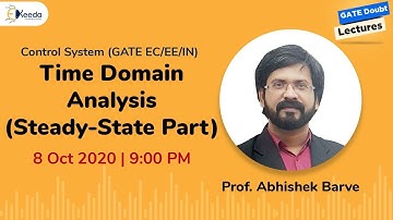 Control System (GATE EC/EE/IN) - Time Domain Analysis (Steady-State Part) - 8 Oct, 9 PM