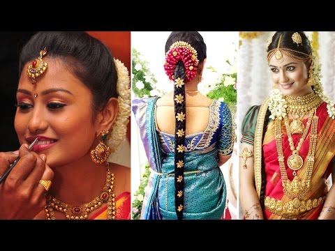 Make up @saraganeshmakeupartist #desiwedding #makeuplook #tamilwedding … | Bridal  hairstyle indian wedding, Bridal hairstyles with braids, Indian bridal  hairstyles