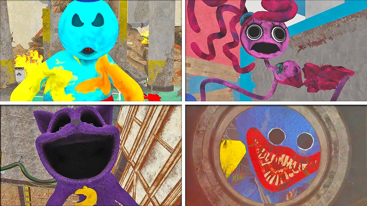 Poppy Playtime: Chapters 1-4 - All ENDINGS in BRIGHT Mode from Every Game