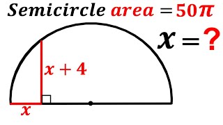 Can you solve for X? | (Semicircle) | #math #maths | #geometry