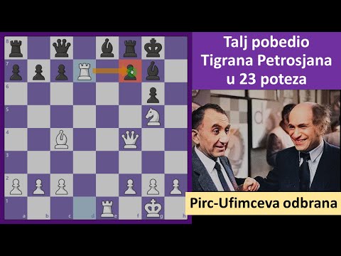 Mihail Talj pobedio Tigrana Petrosjana u 23 poteza - Tal vs  Petrosian, 1974