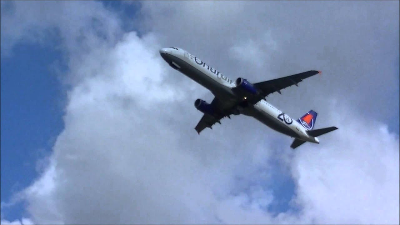 Airbus A321 Awesome Take-off - Onur Air at Eindhoven Airbase (FIRST MADE A321)