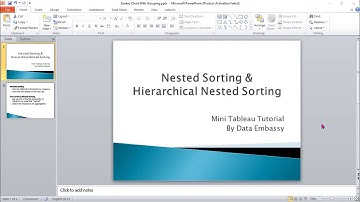 Nested Sorting & Hierarchical Nested Sorting - Mini Tableau Tutorial