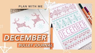 ❄️FESTIVE FAIRISLE December BuJo Setup ❄️ Free Printable