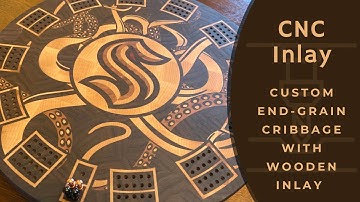 Walnut Cribbage Board with Maple, Cherry, and Padauk CNC Inlay