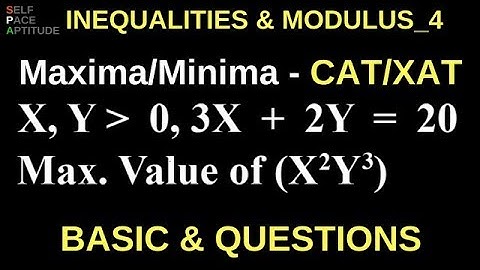MAXIMA/MINIMA FOR CAT/XAT/GMAT_BASIC & QUESTIONS_LESSON 4_ INEQUALITIES AND MODULUS