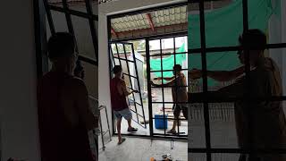 fixed glass window with classic look.#aluminumworks #interiordesign #slidingdoor #fixedwindow