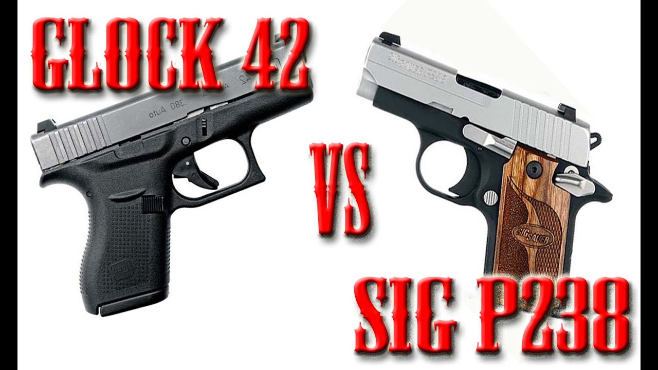 Glock 42 vs Sig Sauer P238 Pocket Pistol Showdown - YouTube.