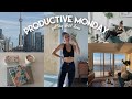 PRODUCTIVE MONDAY | working, cleaning, yoga, being productive | Vlog