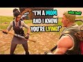 This MOM caught me pretending to be a FAKE NOOB on Fortnite... (I LIED TO HER!)