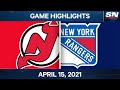 NHL Game Highlights | Devils vs. Rangers - Apr. 15, 2021